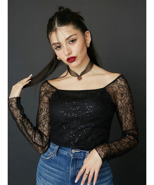 EVRIS（エヴリス）の「HEART CHOKERネックレス（ネックレス・レディース・ブルー/ブラック・FREE）」の14枚目の写真