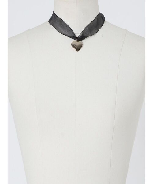 EVRIS（エヴリス）の「HEART CHOKERネックレス（ネックレス・レディース・ブルー/ブラック・FREE）」の5枚目の写真