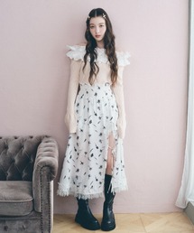 REDYAZEL | フェザープリントスリットスカショートパン(スカート)