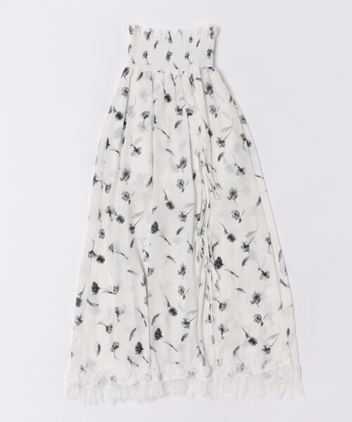 REDYAZEL（レディアゼル）の「フェザープリントスリットスカショートパン（スカート・レディース・ブルー/オフホワイト/ブラック・FREE）」の5枚目の写真