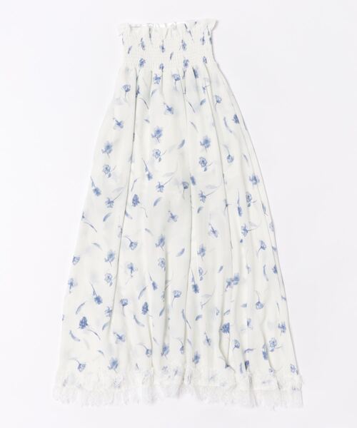 REDYAZEL（レディアゼル）の「フェザープリントスリットスカショートパン（スカート・レディース・ブルー/オフホワイト/ブラック・FREE）」の7枚目の写真