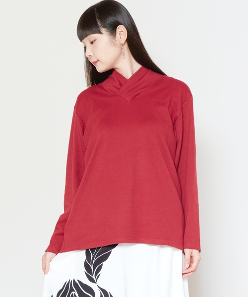 カヤ（カヤ）の「【カヤ】寒乃袷 中着インナートップス（Tシャツ/カットソー・レディース・エンジ/スミクロ/ホワイト系その他/ブルー系その他・FREE）」の4枚目の写真