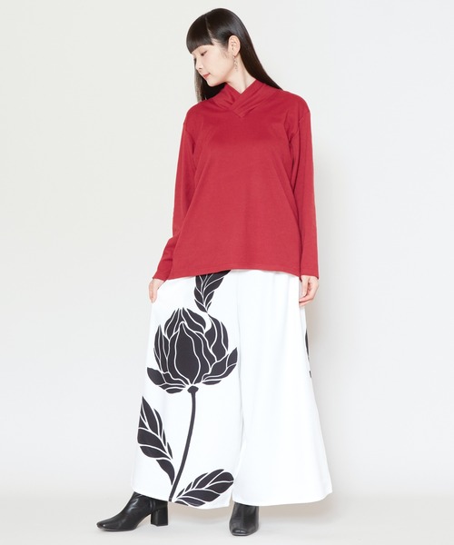 カヤ（カヤ）の「【カヤ】寒乃袷 中着インナートップス（Tシャツ/カットソー・レディース・エンジ/スミクロ/ホワイト系その他/ブルー系その他・FREE）」の7枚目の写真