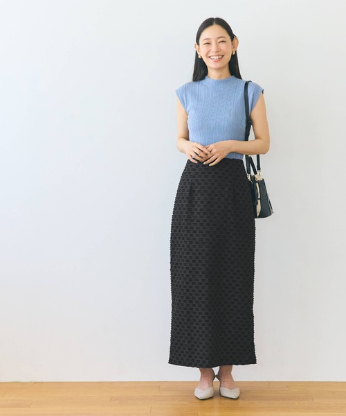 coca(coca)(コカ)の「ジャカードIラインスカート(スカート・レディース・アイボリー/ブラック・S/M/L)」の4枚目の写真