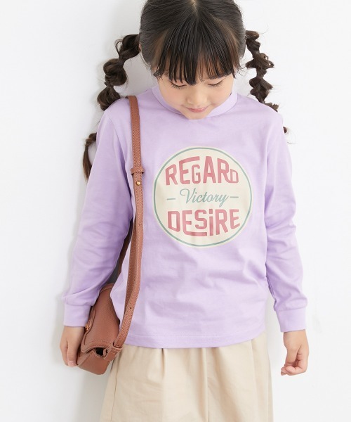 QUNTSTYLE(キュントスタイル)の「長袖 プリント Tシャツ <綿100%>(Tシャツ/カットソー・キッズ・オフホワイト/ブラック/ミント/パープル/ベージュ/ラベンダー/グレイッシュブルー/サーモンピンク/テラコッタ/ネイビー系/ブラック系/ネイビー系1/ピンク系/チャコールグレー/イエロー/グリーン/カーキ/ライム/グレー/クリーム/グレイッシュベージュ/バイオレット/パープル系2/パープル系1/オレンジ系/グリーン系/イエロー系/ピンク系1・110/120/130/140/150/160/100/170)」の20枚目の写真
