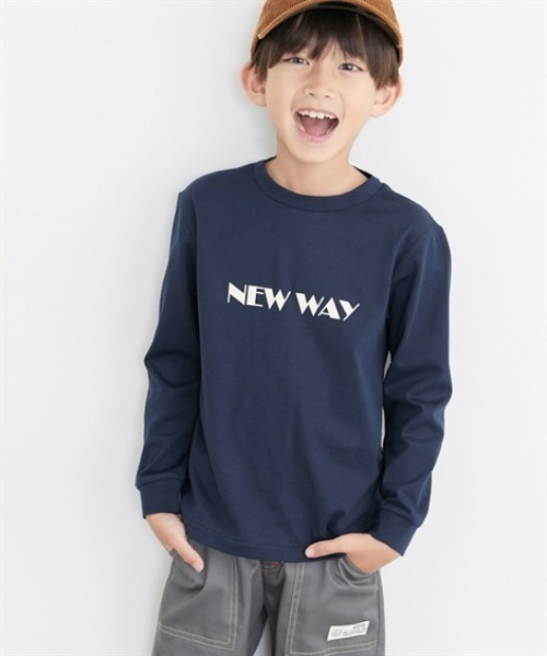 QUNTSTYLE(キュントスタイル)の「長袖 プリント Tシャツ <綿100%>(Tシャツ/カットソー・キッズ・オフホワイト/ブラック/ミント/パープル/ベージュ/ラベンダー/グレイッシュブルー/サーモンピンク/テラコッタ/ネイビー系/ブラック系/ネイビー系1/ピンク系/チャコールグレー/イエロー/グリーン/カーキ/ライム/グレー/クリーム/グレイッシュベージュ/バイオレット/パープル系2/パープル系1/オレンジ系/グリーン系/イエロー系/ピンク系1・110/120/130/140/150/160/100/170)」の17枚目の写真