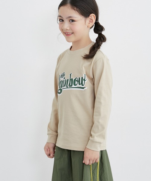 QUNTSTYLE(キュントスタイル)の「長袖 プリント Tシャツ <綿100%>(Tシャツ/カットソー・キッズ・オフホワイト/ブラック/ミント/パープル/ベージュ/ラベンダー/グレイッシュブルー/サーモンピンク/テラコッタ/ネイビー系/ブラック系/ネイビー系1/ピンク系/チャコールグレー/イエロー/グリーン/カーキ/ライム/グレー/クリーム/グレイッシュベージュ/バイオレット/パープル系2/パープル系1/オレンジ系/グリーン系/イエロー系/ピンク系1・110/120/130/140/150/160/100/170)」の8枚目の写真