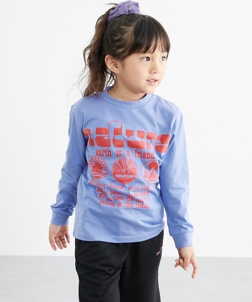QUNTSTYLE(キュントスタイル)の「長袖 プリント Tシャツ <綿100%>(Tシャツ/カットソー・キッズ・オフホワイト/ブラック/ミント/パープル/ベージュ/ラベンダー/グレイッシュブルー/サーモンピンク/テラコッタ/ネイビー系/ブラック系/ネイビー系1/ピンク系/チャコールグレー/イエロー/グリーン/カーキ/ライム/グレー/クリーム/グレイッシュベージュ/バイオレット/パープル系2/パープル系1/オレンジ系/グリーン系/イエロー系/ピンク系1・110/120/130/140/150/160/100/170)」の19枚目の写真