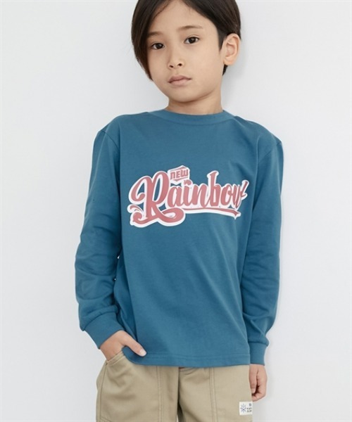 QUNTSTYLE(キュントスタイル)の「長袖 プリント Tシャツ <綿100%>(Tシャツ/カットソー・キッズ・オフホワイト/ブラック/ミント/パープル/ベージュ/ラベンダー/グレイッシュブルー/サーモンピンク/テラコッタ/ネイビー系/ブラック系/ネイビー系1/ピンク系/チャコールグレー/イエロー/グリーン/カーキ/ライム/グレー/クリーム/グレイッシュベージュ/バイオレット/パープル系2/パープル系1/オレンジ系/グリーン系/イエロー系/ピンク系1・110/120/130/140/150/160/100/170)」の16枚目の写真