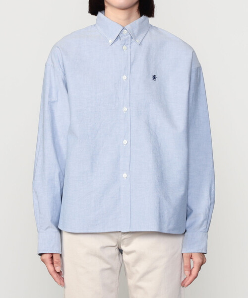 GYMPHLEX（ジムフレックス）の「Gymphlex | コットン ショートボタンダウン 長袖シャツ WOMEN（シャツ/ブラウス・レディース・ブルー/ホワイト・12）」の8枚目の写真