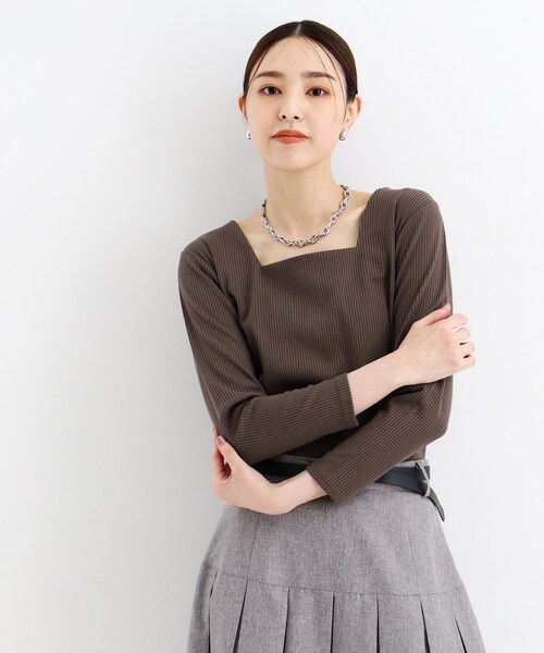 トップス tk セール】スクエアリブネック9分袖プルオーバー（ニット/セーター