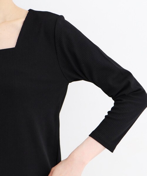 トップス tk セール】スクエアリブネック9分袖プルオーバー（ニット/セーター