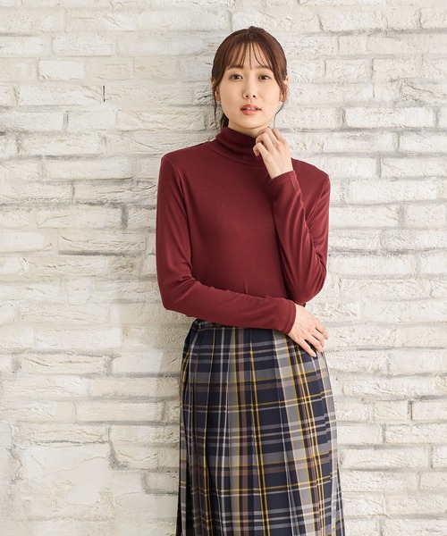 Honeys（ハニーズ）の「ハイネックＴシャツ（Tシャツ/カットソー・レディース・パープル/ブラック/ブラウン/ベージュ/アイボリー/ボルドー・LL/S/M/L）」の18枚目の写真