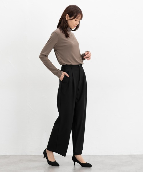 Honeys（ハニーズ）の「ハイネックＴシャツ（Tシャツ/カットソー・レディース・パープル/ブラック/ブラウン/ベージュ/アイボリー/ボルドー・LL/S/M/L）」の19枚目の写真