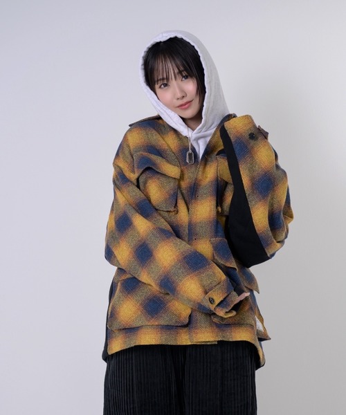 EFFECTEN】Switching Check Field Jacket