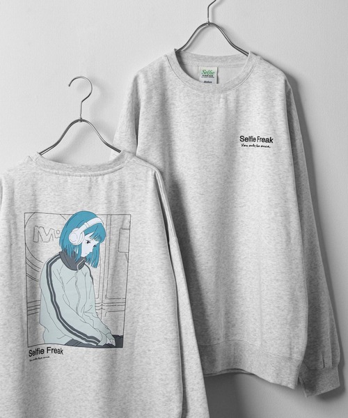 Selfie freak】 イラスト バックプリント セルフィーヘッドフォン