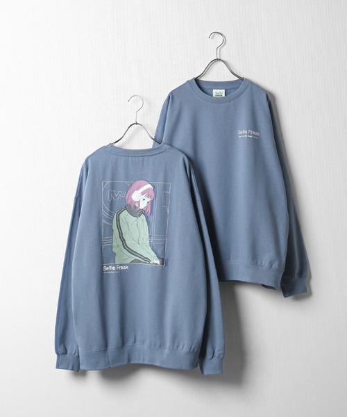 セール】【Selfie freak】 イラスト バックプリント セルフィー