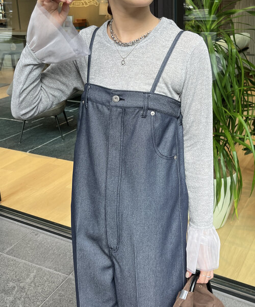 DouDou(ドゥドゥ)の「【WEB限定】チュール切替ラメプルオーバー(Tシャツ/カットソー・レディース・グレイッシュベージュ/グレー・FREE)」の10枚目の写真