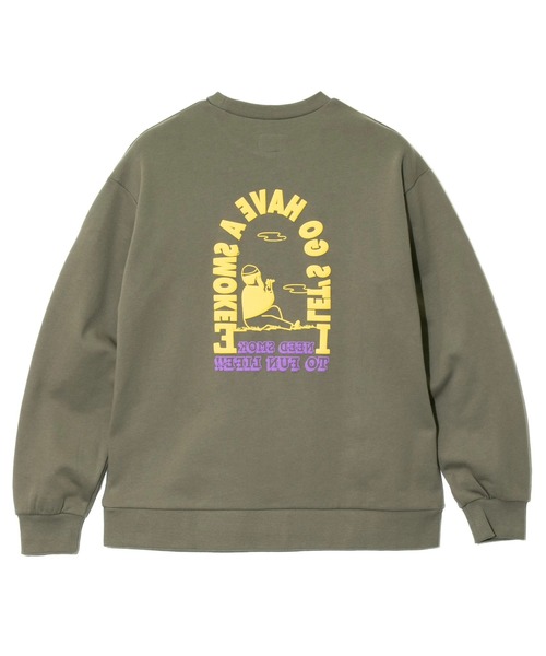 modem design(モデムデザイン)の「MODEM DESIGN/モデムデザイン スウェットクルー -タバコおじさん-(スウェット・メンズ・グレー/オリーブ・X-LARGE/LARGE/MEDIUM)」の10枚目の写真