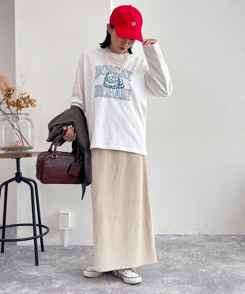 fredy emue(フレディエミュ)の「CATフロッキープリント ロンTシャツ(Tシャツ/カットソー・レディース・チャコールグレー/オフホワイト/ライトグレー・38)」の7枚目の写真