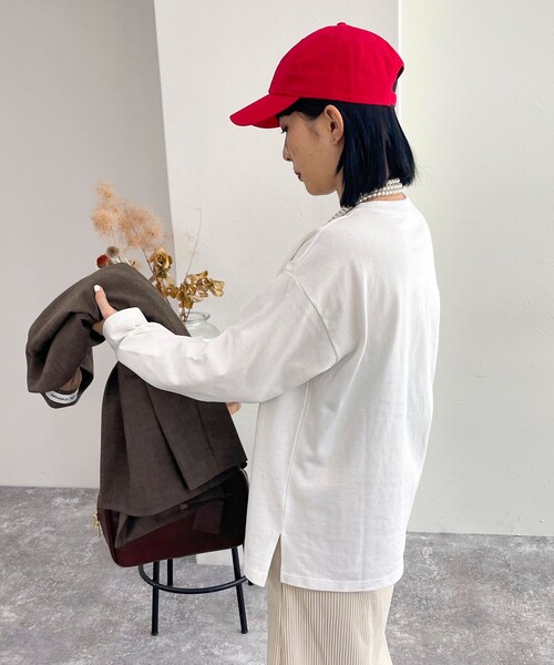 fredy emue(フレディエミュ)の「CATフロッキープリント ロンTシャツ(Tシャツ/カットソー・レディース・チャコールグレー/オフホワイト/ライトグレー・38)」の12枚目の写真