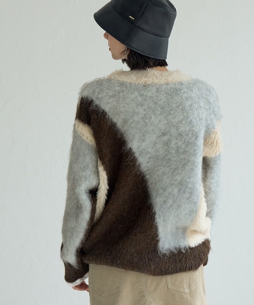 ROPE' PICNIC（ロペピクニック）の「パネル柄ジャガードプルオーバー（ニット/セーター・レディース・ブルー系その他6/ブラウン系その他3・38）」の17枚目の写真