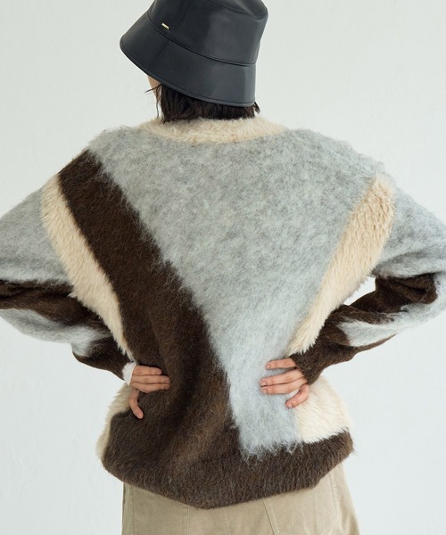 ROPE' PICNIC（ロペピクニック）の「パネル柄ジャガードプルオーバー（ニット/セーター・レディース・ブルー系その他6/ブラウン系その他3・38）」の18枚目の写真