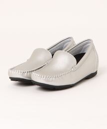 モカシン/デッキシューズ（シルバー/銀色系）ファッション通販