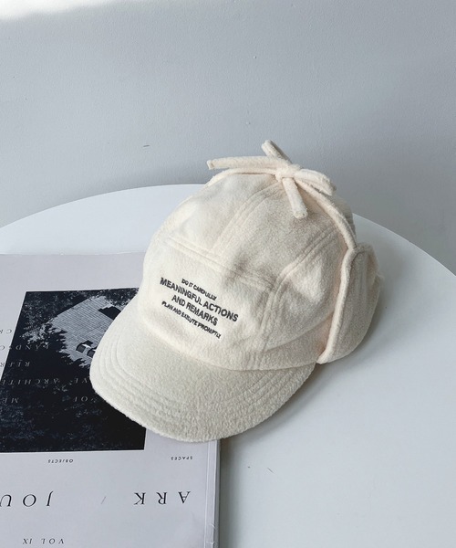 AS KNOW AS plus（アズノゥアズプラス）の「◇フリースフライトキャップ（キャップ・レディース・ブラック/アイボリー・FREE）」の10枚目の写真