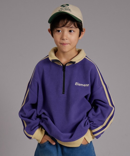 PAIRMANON STREET（ペアマノンストリート）の「【PAIRMANON STREET】マイクロフリース ハーフジップ ラインテープ プルオーバー（その他アウター・キッズ・ブラック/グレイッシュベージュ/ブルー/パープル・90/120/150/160/100/110/130/140）」の4枚目の写真