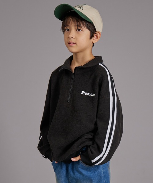 PAIRMANON STREET（ペアマノンストリート）の「【PAIRMANON STREET】マイクロフリース ハーフジップ ラインテープ プルオーバー（その他アウター・キッズ・ブラック/グレイッシュベージュ/ブルー/パープル・90/120/150/160/100/110/130/140）」の2枚目の写真