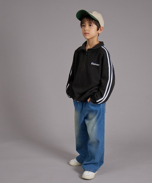 PAIRMANON STREET（ペアマノンストリート）の「【PAIRMANON STREET】マイクロフリース ハーフジップ ラインテープ プルオーバー（その他アウター・キッズ・ブラック/グレイッシュベージュ/ブルー/パープル・90/120/150/160/100/110/130/140）」の6枚目の写真