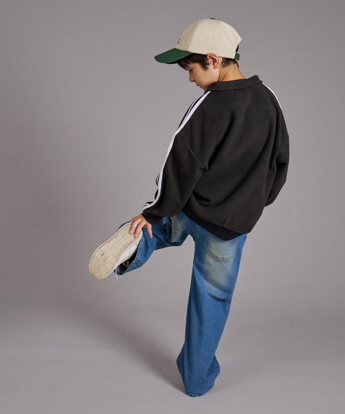 PAIRMANON STREET（ペアマノンストリート）の「【PAIRMANON STREET】マイクロフリース ハーフジップ ラインテープ プルオーバー（その他アウター・キッズ・ブラック/グレイッシュベージュ/ブルー/パープル・90/120/150/160/100/110/130/140）」の10枚目の写真