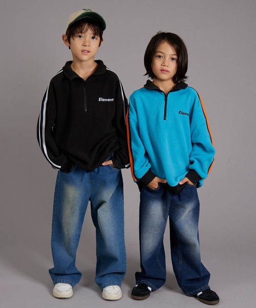 PAIRMANON STREET（ペアマノンストリート）の「【PAIRMANON STREET】マイクロフリース ハーフジップ ラインテープ プルオーバー（その他アウター・キッズ・ブラック/グレイッシュベージュ/ブルー/パープル・90/120/150/160/100/110/130/140）」の12枚目の写真