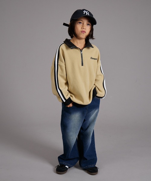 PAIRMANON STREET（ペアマノンストリート）の「【PAIRMANON STREET】マイクロフリース ハーフジップ ラインテープ プルオーバー（その他アウター・キッズ・ブラック/グレイッシュベージュ/ブルー/パープル・90/120/150/160/100/110/130/140）」の13枚目の写真