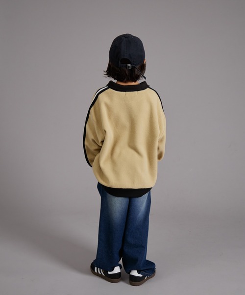 PAIRMANON STREET（ペアマノンストリート）の「【PAIRMANON STREET】マイクロフリース ハーフジップ ラインテープ プルオーバー（その他アウター・キッズ・ブラック/グレイッシュベージュ/ブルー/パープル・90/120/150/160/100/110/130/140）」の15枚目の写真