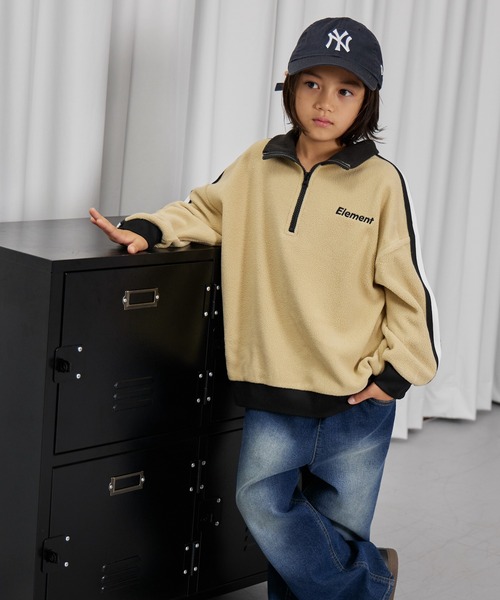 PAIRMANON STREET（ペアマノンストリート）の「【PAIRMANON STREET】マイクロフリース ハーフジップ ラインテープ プルオーバー（その他アウター・キッズ・ブラック/グレイッシュベージュ/ブルー/パープル・90/120/150/160/100/110/130/140）」の18枚目の写真