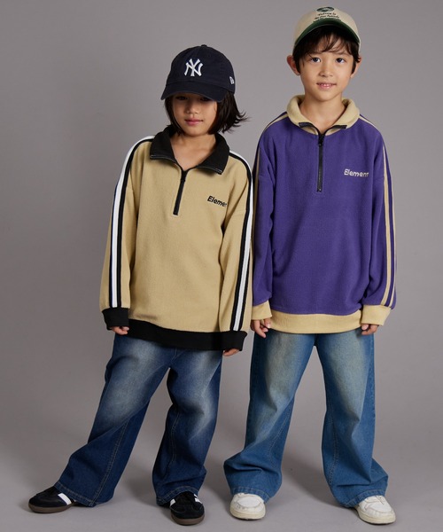 PAIRMANON STREET（ペアマノンストリート）の「【PAIRMANON STREET】マイクロフリース ハーフジップ ラインテープ プルオーバー（その他アウター・キッズ・ブラック/グレイッシュベージュ/ブルー/パープル・90/120/150/160/100/110/130/140）」の20枚目の写真