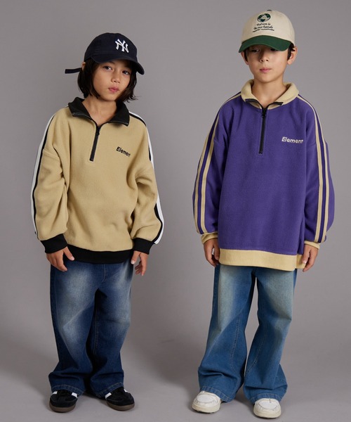 PAIRMANON STREET（ペアマノンストリート）の「【PAIRMANON STREET】マイクロフリース ハーフジップ ラインテープ プルオーバー（その他アウター・キッズ・ブラック/グレイッシュベージュ/ブルー/パープル・90/120/150/160/100/110/130/140）」の21枚目の写真