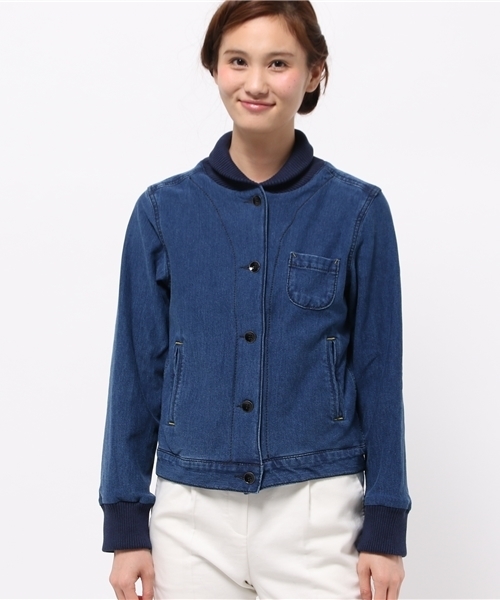 PUAL CE CIN(ピュアルセシン)の「【PUAL CE CIN】ニットデニムジャケット(その他アウター・レディース・ブルー/ネイビー・FREE)」の3枚目の写真