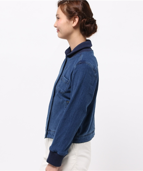 PUAL CE CIN(ピュアルセシン)の「【PUAL CE CIN】ニットデニムジャケット(その他アウター・レディース・ブルー/ネイビー・FREE)」の4枚目の写真