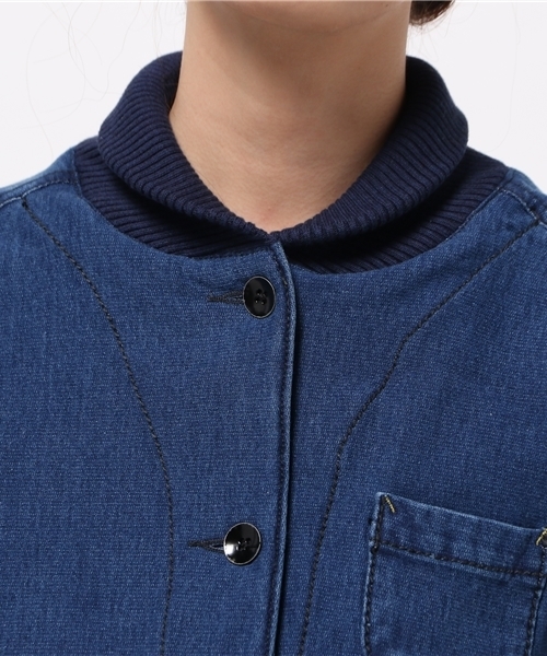 PUAL CE CIN(ピュアルセシン)の「【PUAL CE CIN】ニットデニムジャケット(その他アウター・レディース・ブルー/ネイビー・FREE)」の6枚目の写真