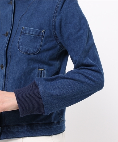 PUAL CE CIN(ピュアルセシン)の「【PUAL CE CIN】ニットデニムジャケット(その他アウター・レディース・ブルー/ネイビー・FREE)」の7枚目の写真