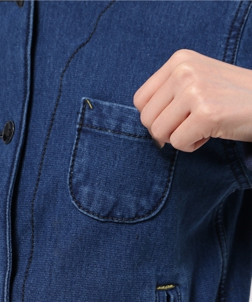 PUAL CE CIN(ピュアルセシン)の「【PUAL CE CIN】ニットデニムジャケット(その他アウター・レディース・ブルー/ネイビー・FREE)」の9枚目の写真