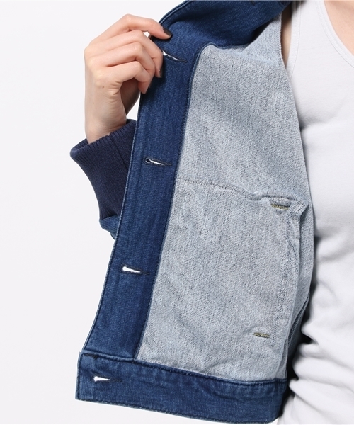 PUAL CE CIN(ピュアルセシン)の「【PUAL CE CIN】ニットデニムジャケット(その他アウター・レディース・ブルー/ネイビー・FREE)」の10枚目の写真