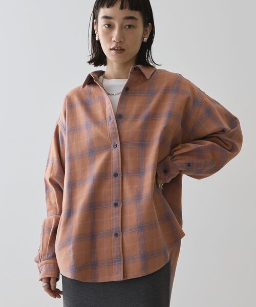 AMERICAN HOLIC（アメリカンホリック）の「スラブチェックBIGシャツ（シャツ/ブラウス・レディース・グリーン/レッド・FREE）」の9枚目の写真