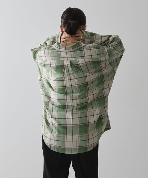 AMERICAN HOLIC（アメリカンホリック）の「スラブチェックBIGシャツ（シャツ/ブラウス・レディース・グリーン/レッド・FREE）」の19枚目の写真