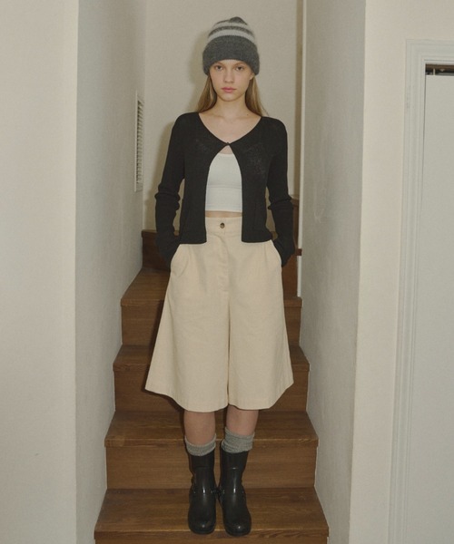 GIUNON（ジウノン）の「mohair touch knit cap / モヘアタッチニットキャップ（ニットキャップ/ビーニー・レディース・ブラック/ホワイト/グレー・FREE）」の10枚目の写真