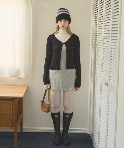 GIUNON（ジウノン）の「mohair touch knit cap / モヘアタッチニットキャップ（ニットキャップ/ビーニー・レディース・ブラック/ホワイト/グレー・FREE）」の19枚目の写真