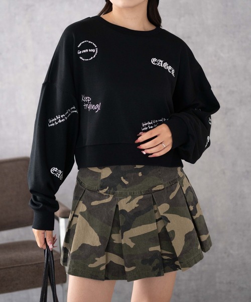 WEGO（ウィゴー）の「WEGO/スクリブルグラフィックスウェット（スウェット・レディース・ホワイト/ブラック・FREE）」の7枚目の写真